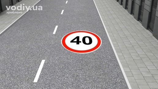 Горизонтальна дорожня розмітка 1.31 дублює дорожній знак 3.29 та встановлює обмеження максимальної швидкості руху на ділянці дороги.