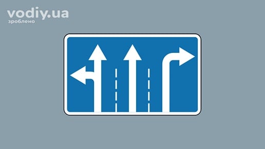 Дорожній знак 5.16 «Напрямки руху по смугах»