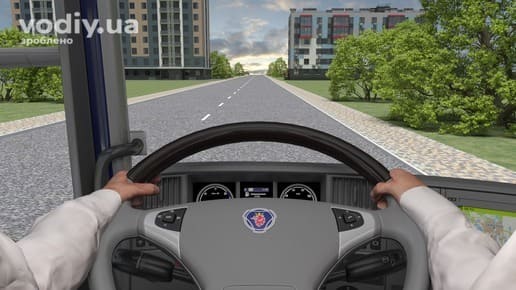 Зупинка вантажного автомобіля в населеному пункті, дорога з розміткою 1.5 та однією смугою в кожному напрямку