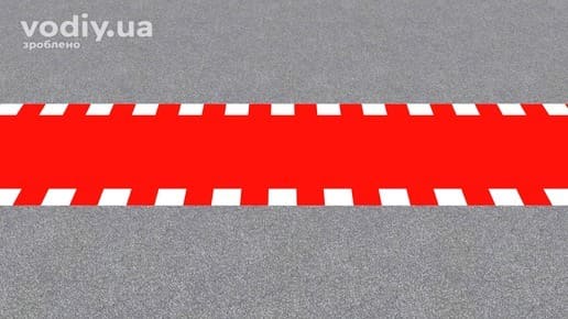 Горизонтальна дорожня розмітка 1.15 — велосипедний переїзд через проїзну частину або місце перетину з доріжкою для вершників