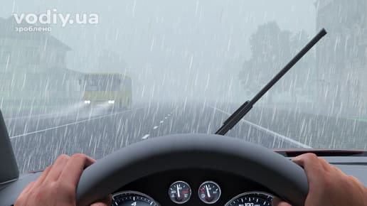 Керування автомобілем в умовах сильного дощу та недостатньої видимості